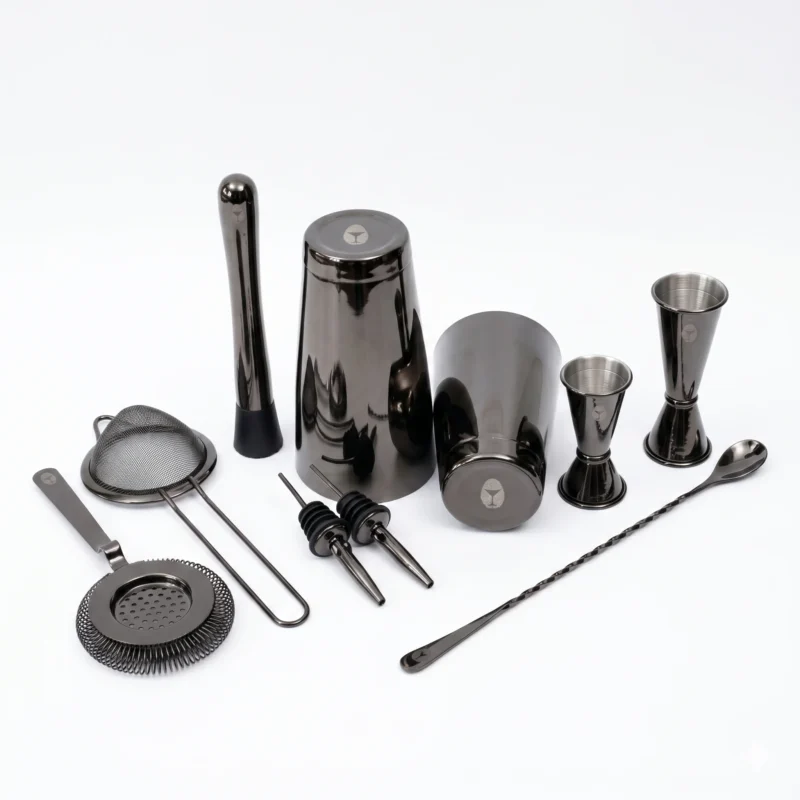 Profesjonalny zestaw barmański w kolorze czarnym