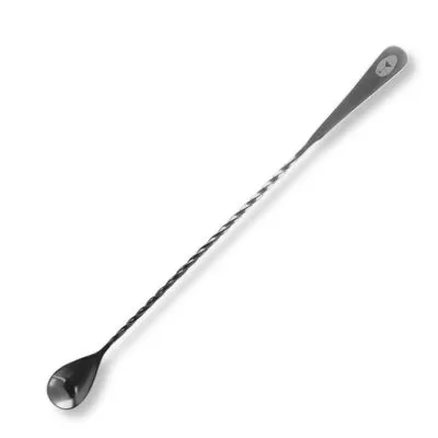 łyżka barmańska stalowa. Zdjęcie produktowe na białym tle