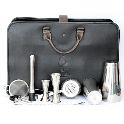 profesjonalna torba barmańska z zestawem barmańskim stalowym