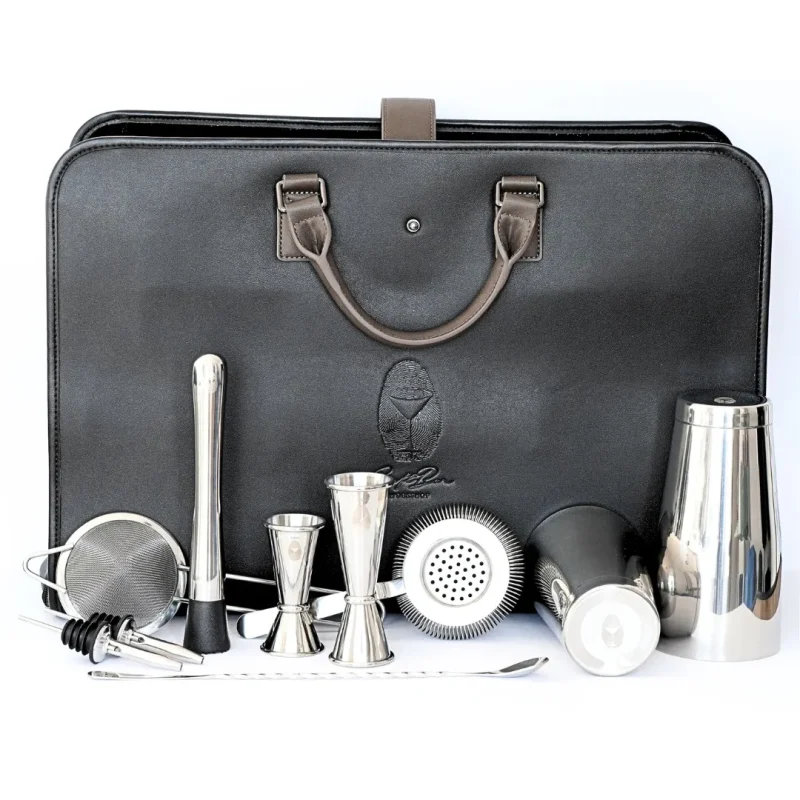 profesjonalna torba barmańska z zestawem barmańskim stalowym